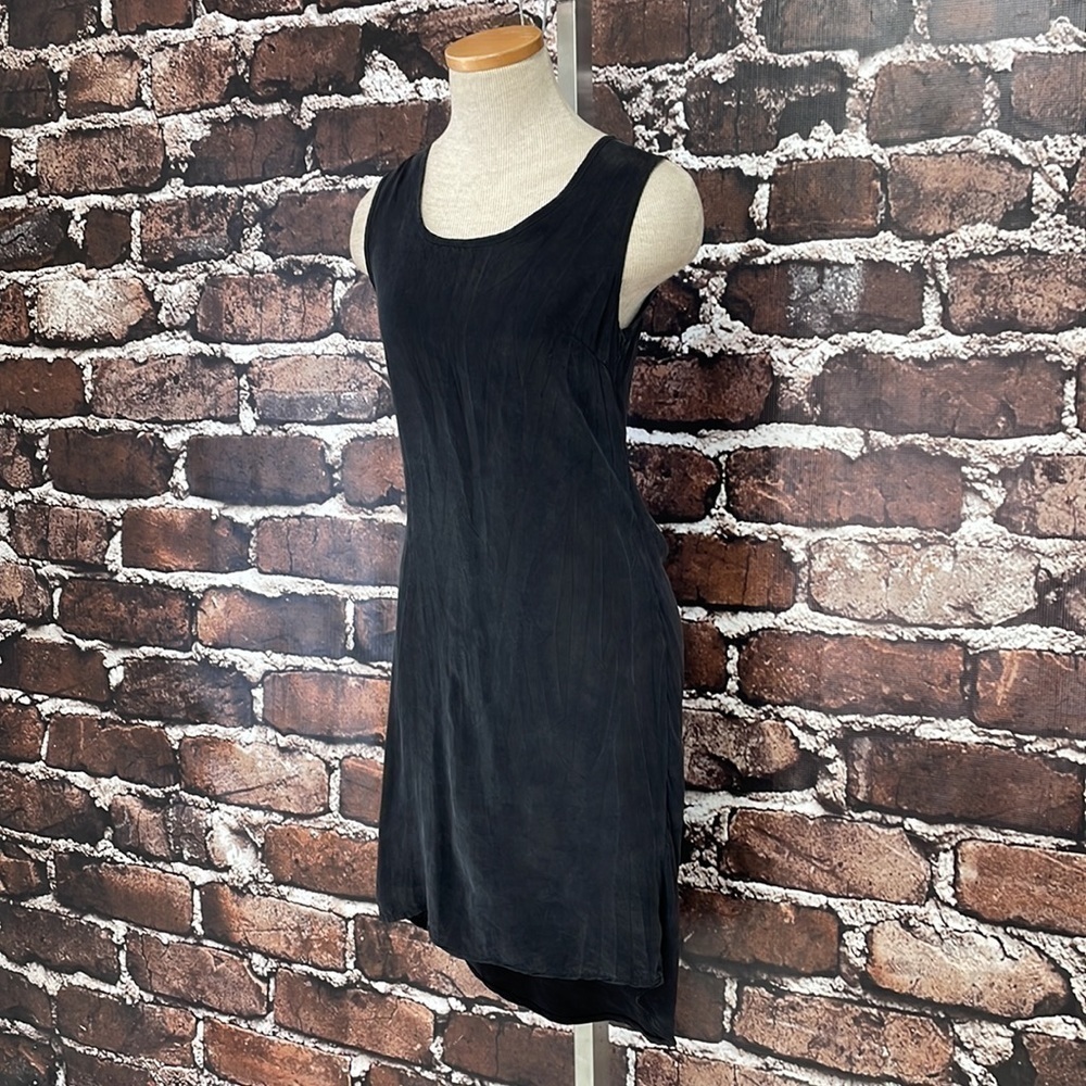 Benjamin Jay Dress Black Cupro Open Back High Low Size Small